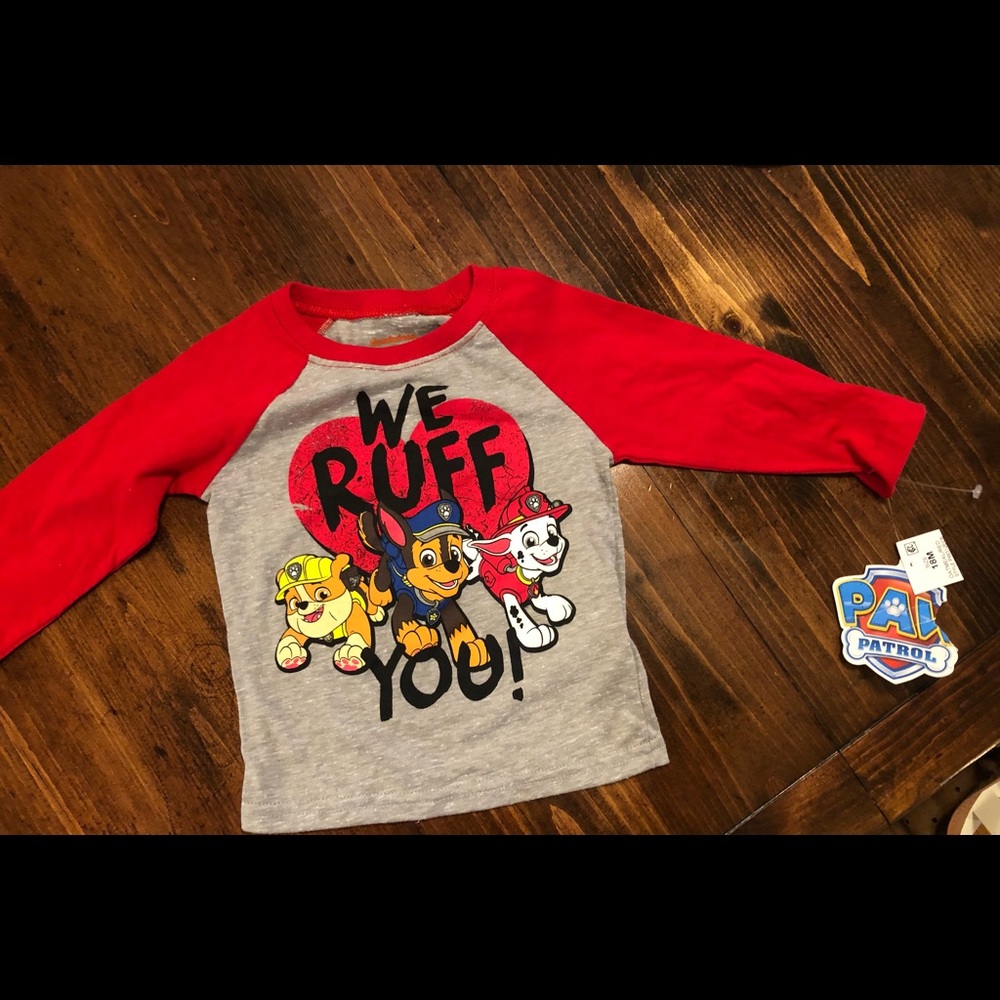 Paw Patrol valentines shirt and slippers ❤️🐾
